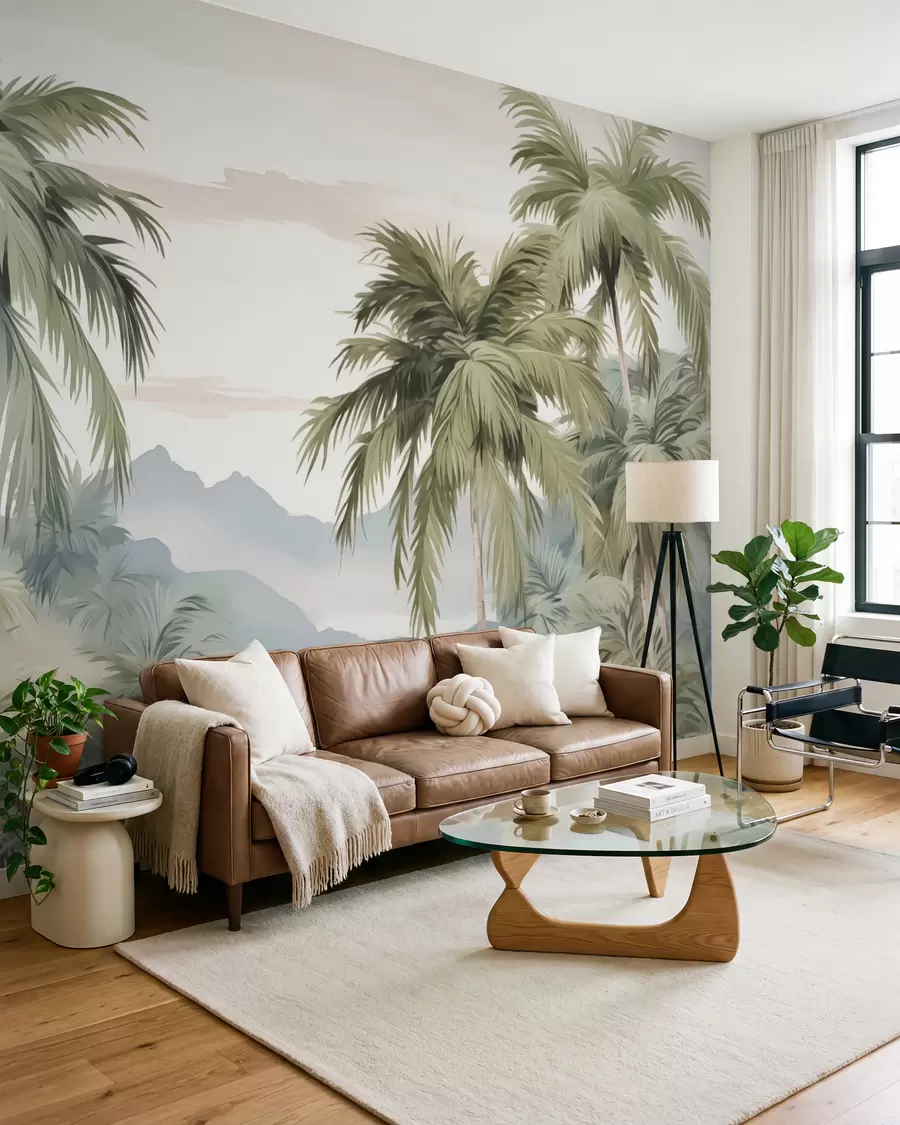 Wall Mural Photo Wallpaper Palm trees imitation watercolor w03267