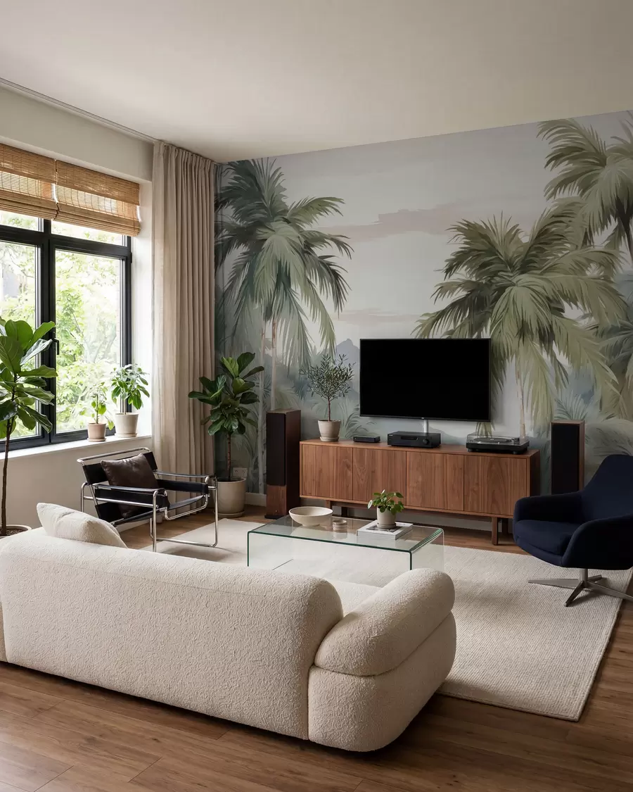 peintures murales Palmiers imitation aquarelle w03267