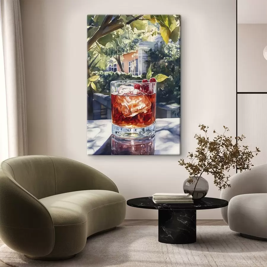 murales Cóctel con bayas, estilo acuarela, estética ciudad, naturaleza verano s43059