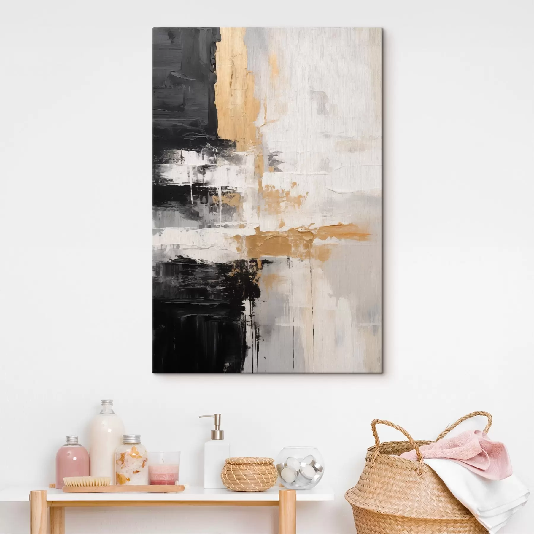 wall murals Abstract composition in black, white s43138