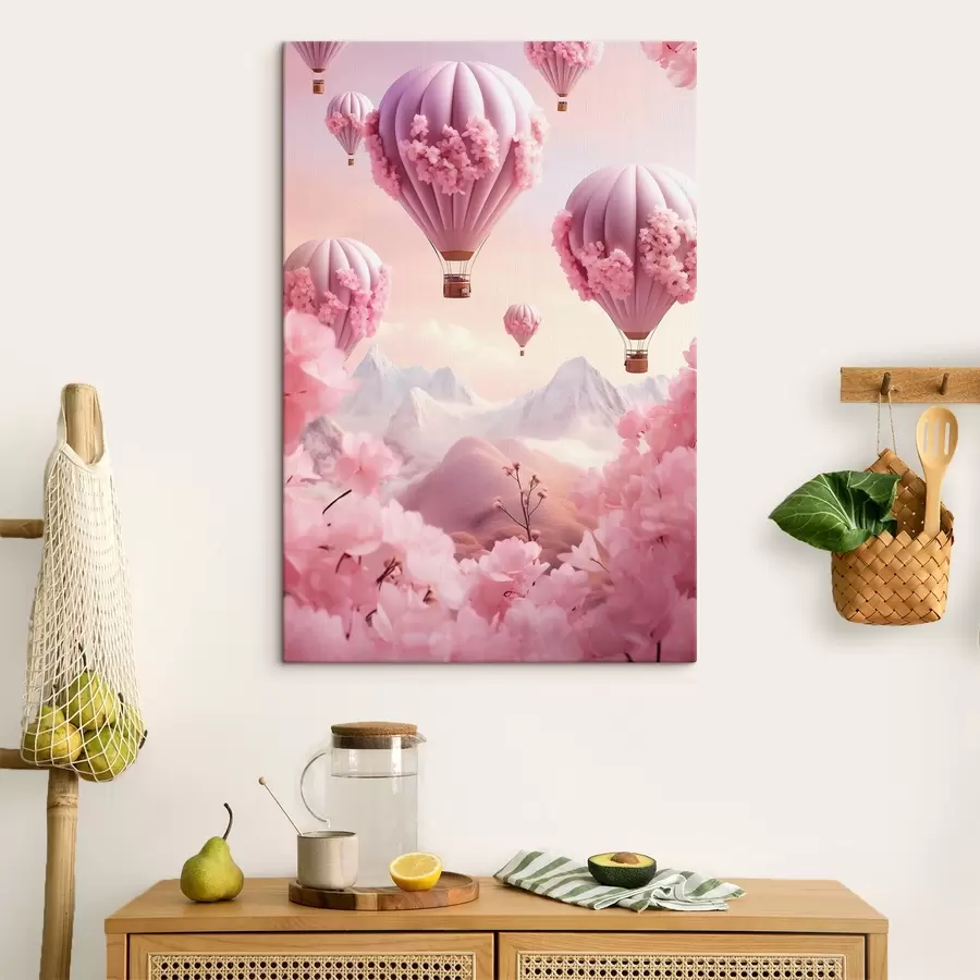 wall murals Pink balloons in the mountains s43121