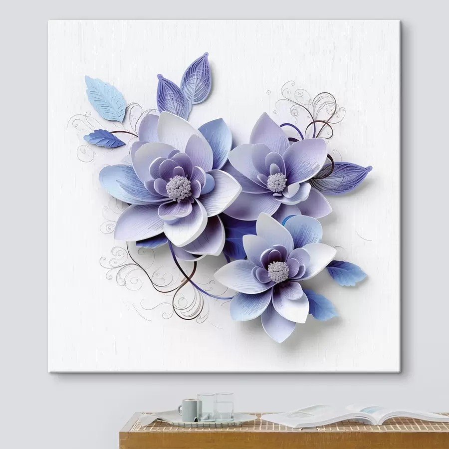 wall murals Blue abstract flowers s43124
