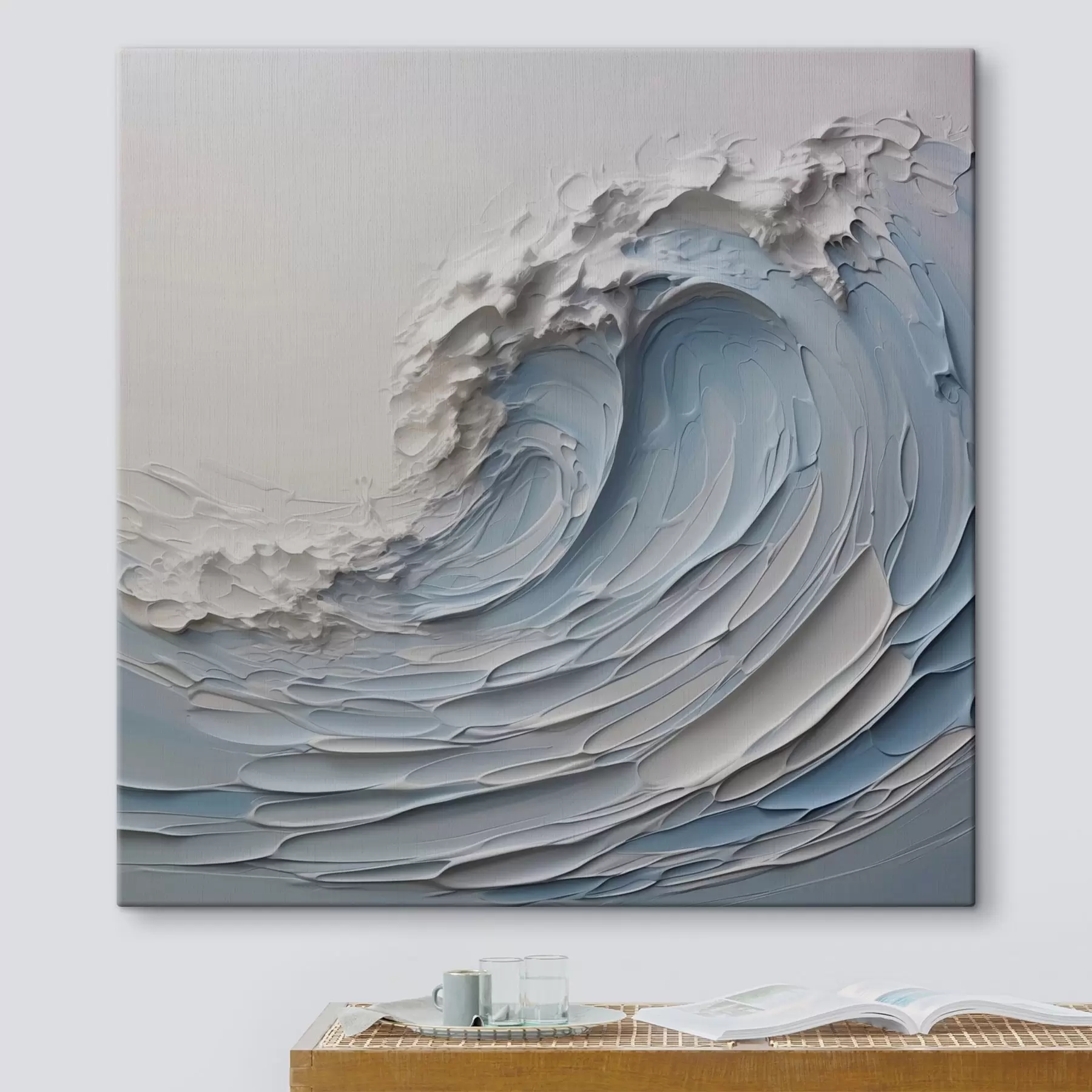 murales Pinceladas abstractas de imitación de olas s43194