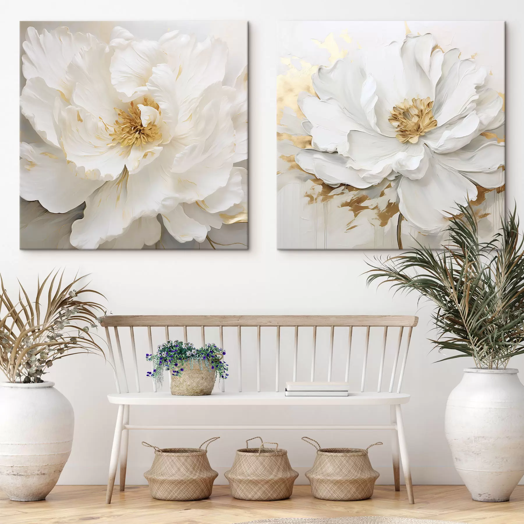 wall murals Gorgeous large light flowers m00424