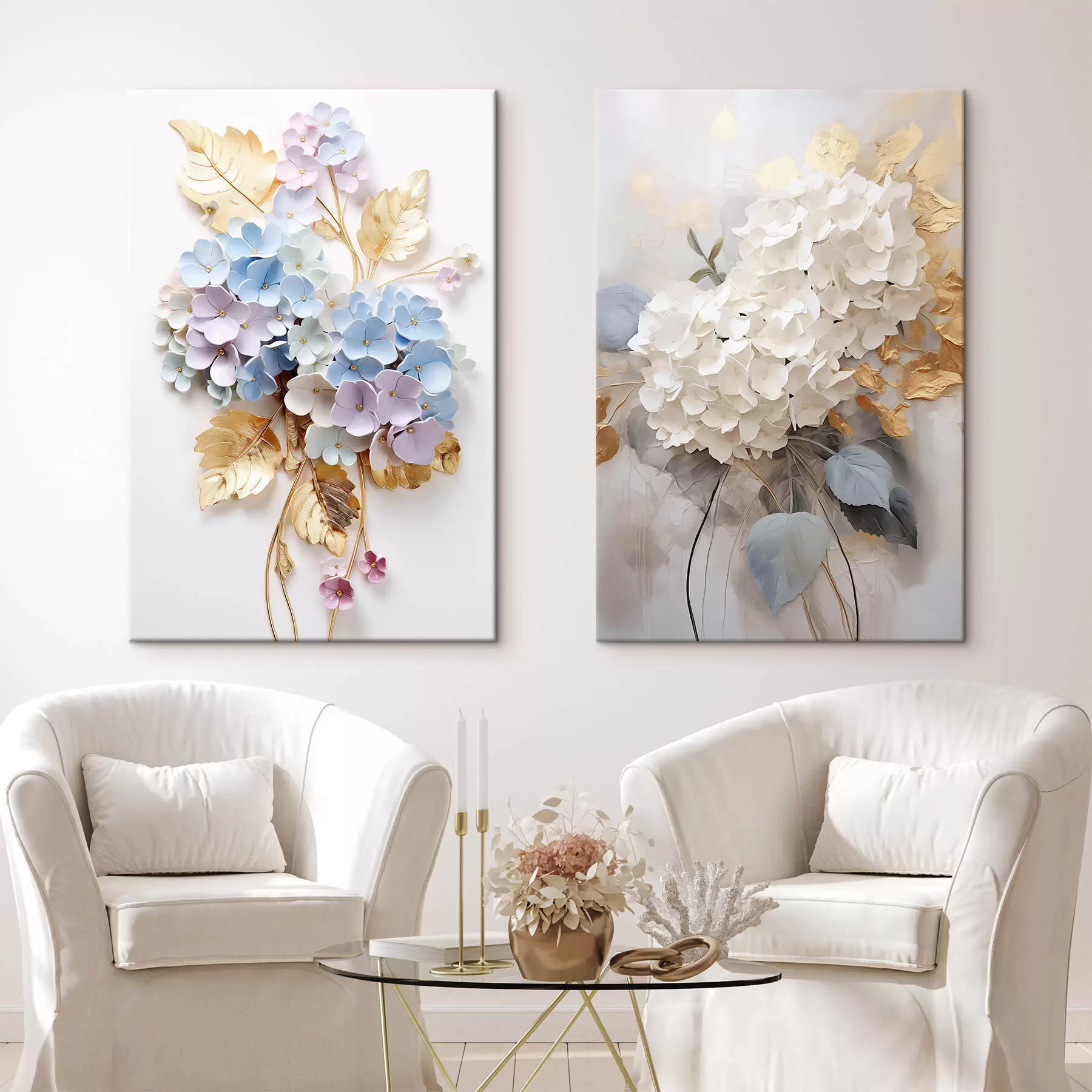 wall murals Lush hydrangea branches m00425