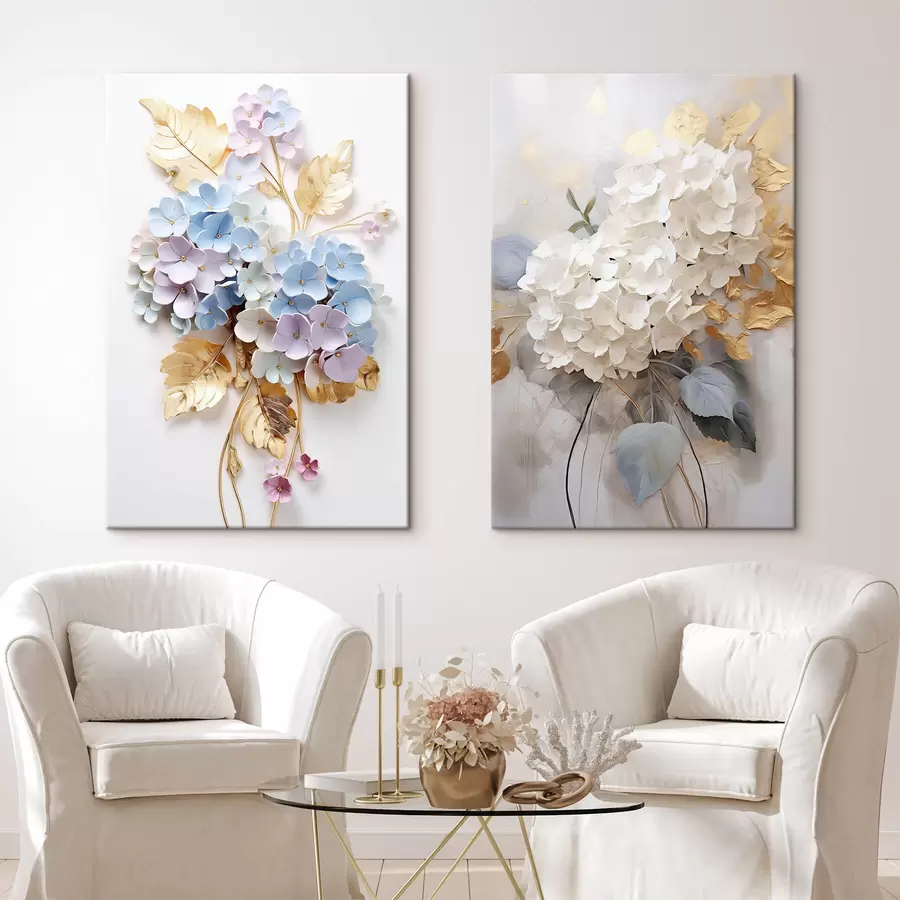 wall murals Lush hydrangea branches m00425