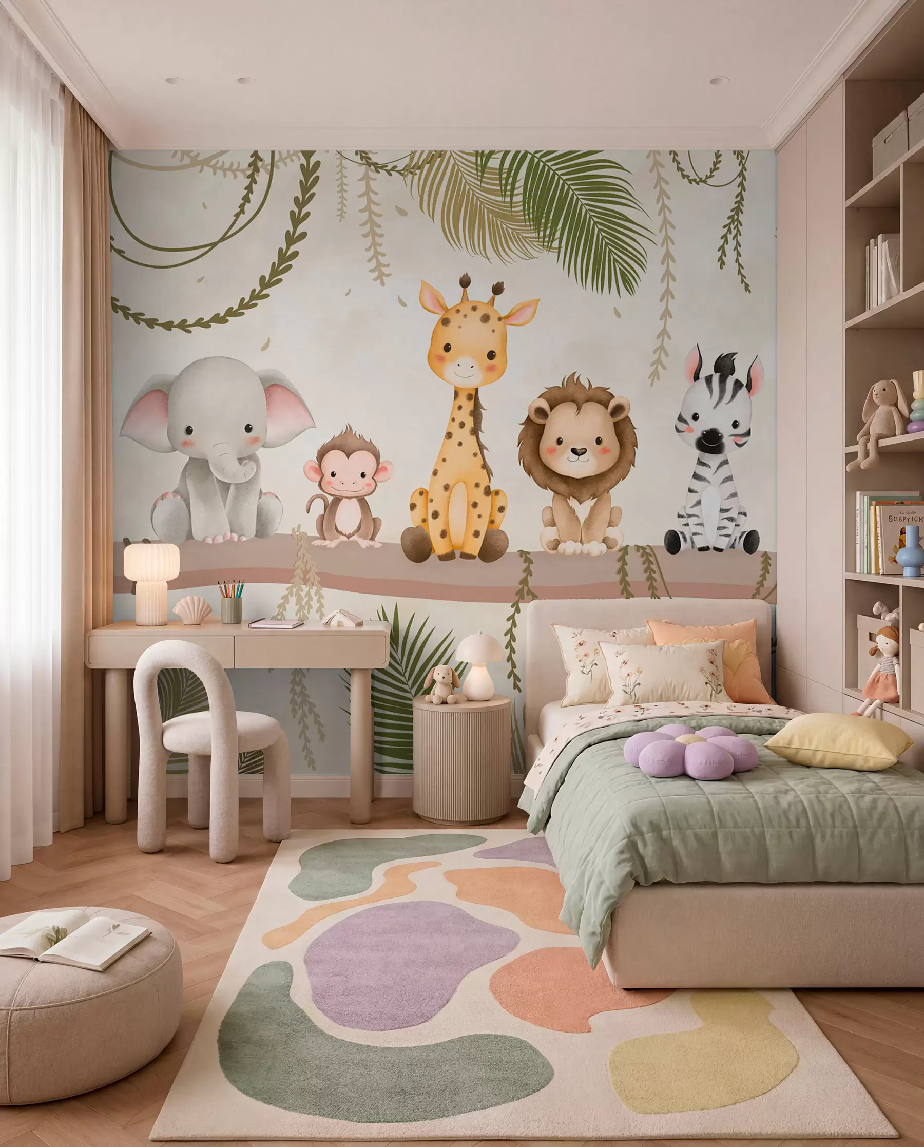 Wall Mural Photo Wallpaper Little Jungle Friends w03166