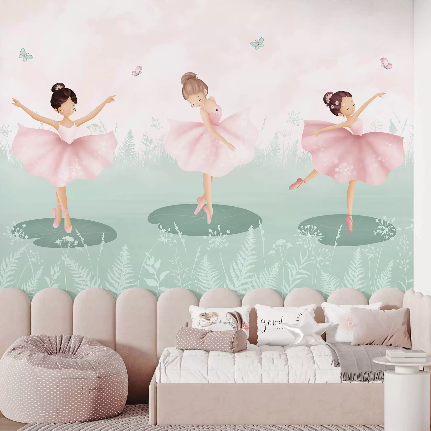 wall murals Landscape with dancing ballerinas w03168v2