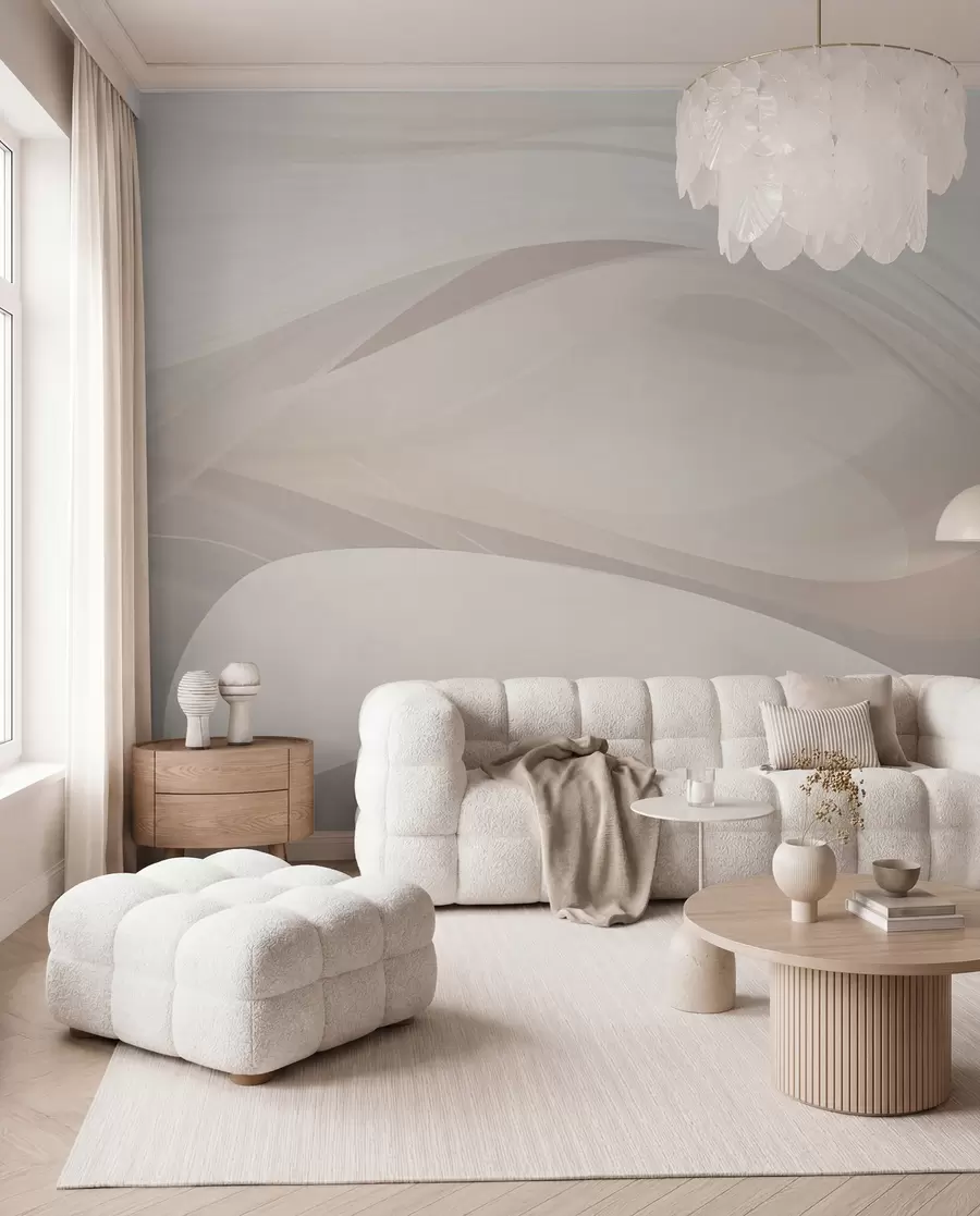Wall Mural Photo Wallpaper Abstract waves in light shades w03236