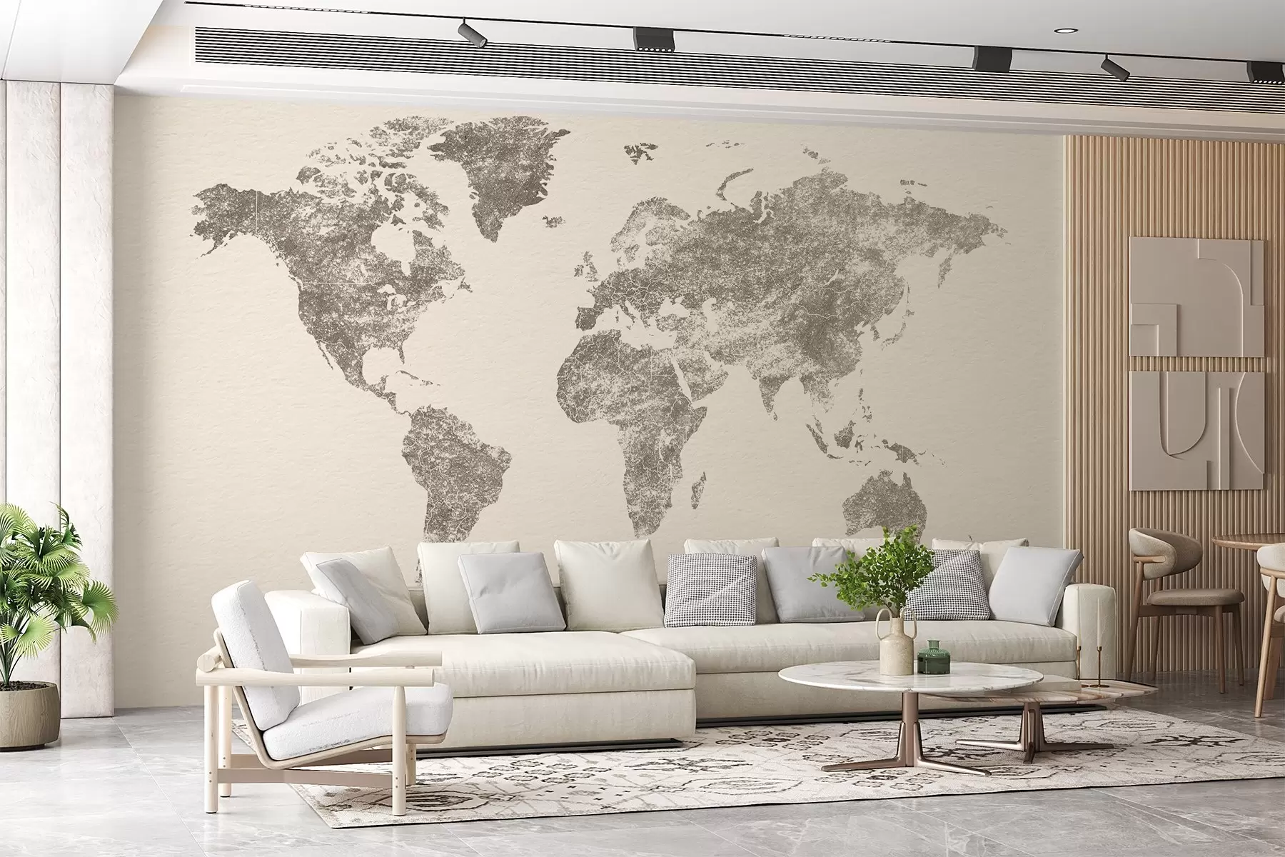 Wall Mural Photo Wallpaper Texture map of the world w03312v2