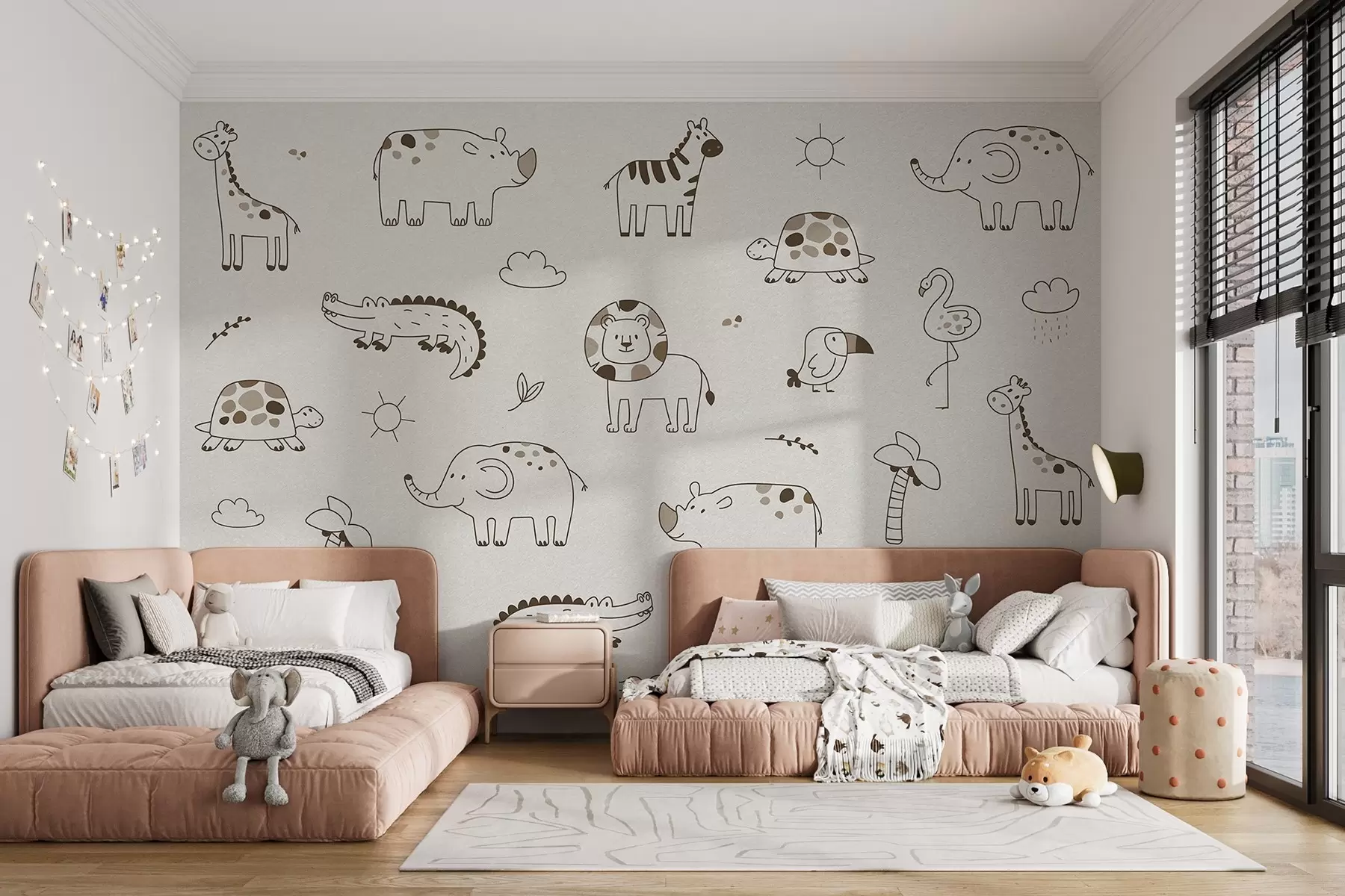 Wall Mural Photo Wallpaper Animals in children's style w03313