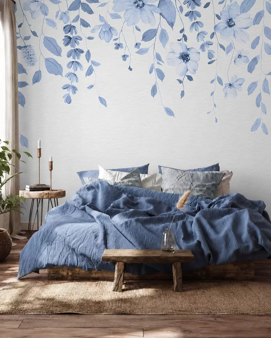 peintures murales Suspension de fleurs et de feuilles en aquarelle w03315v3
