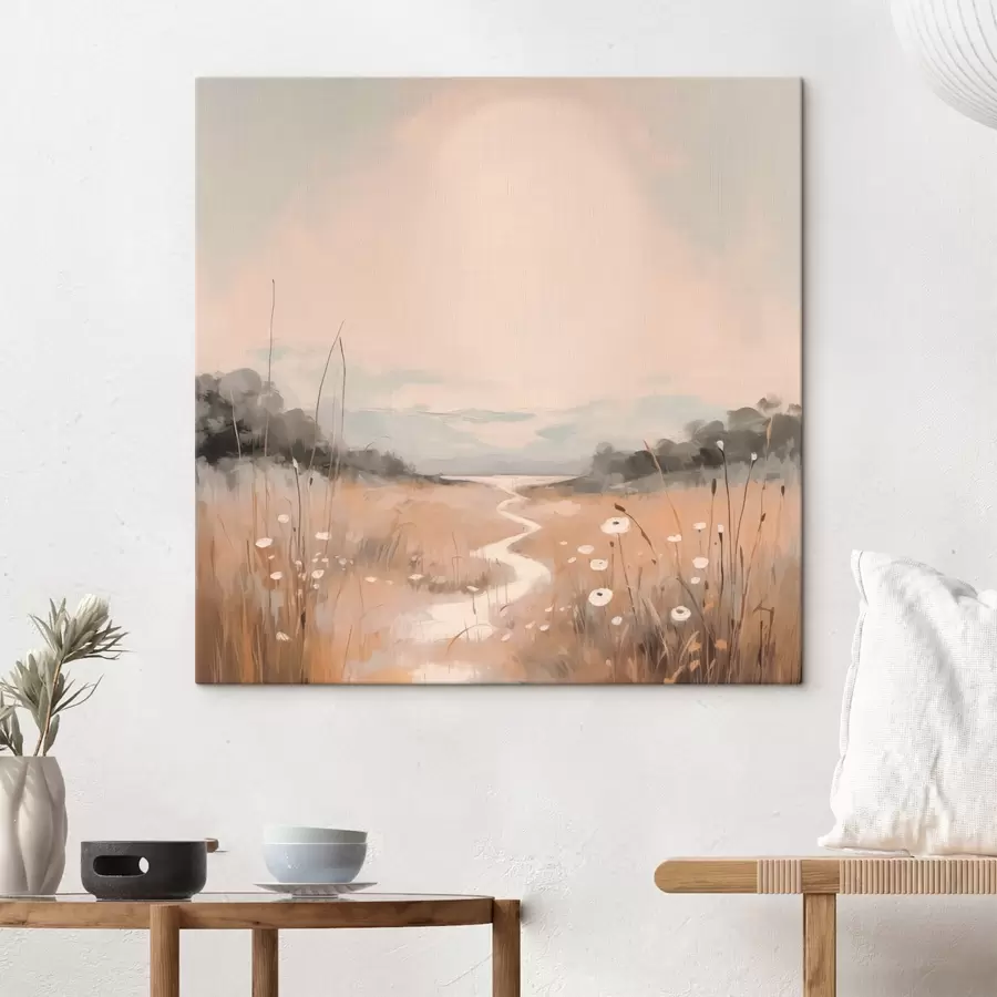 wall murals Field landscape imitation of painting s43224