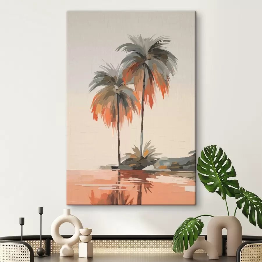 wall murals Palm trees imitation brush strokes s43230