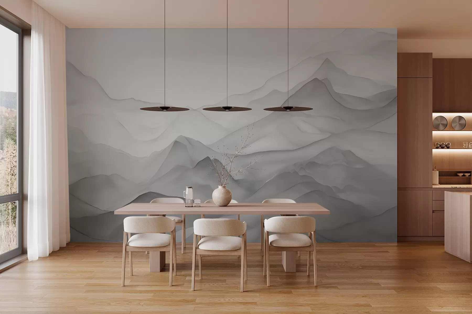 murales Montañas imitación acuarela w03364