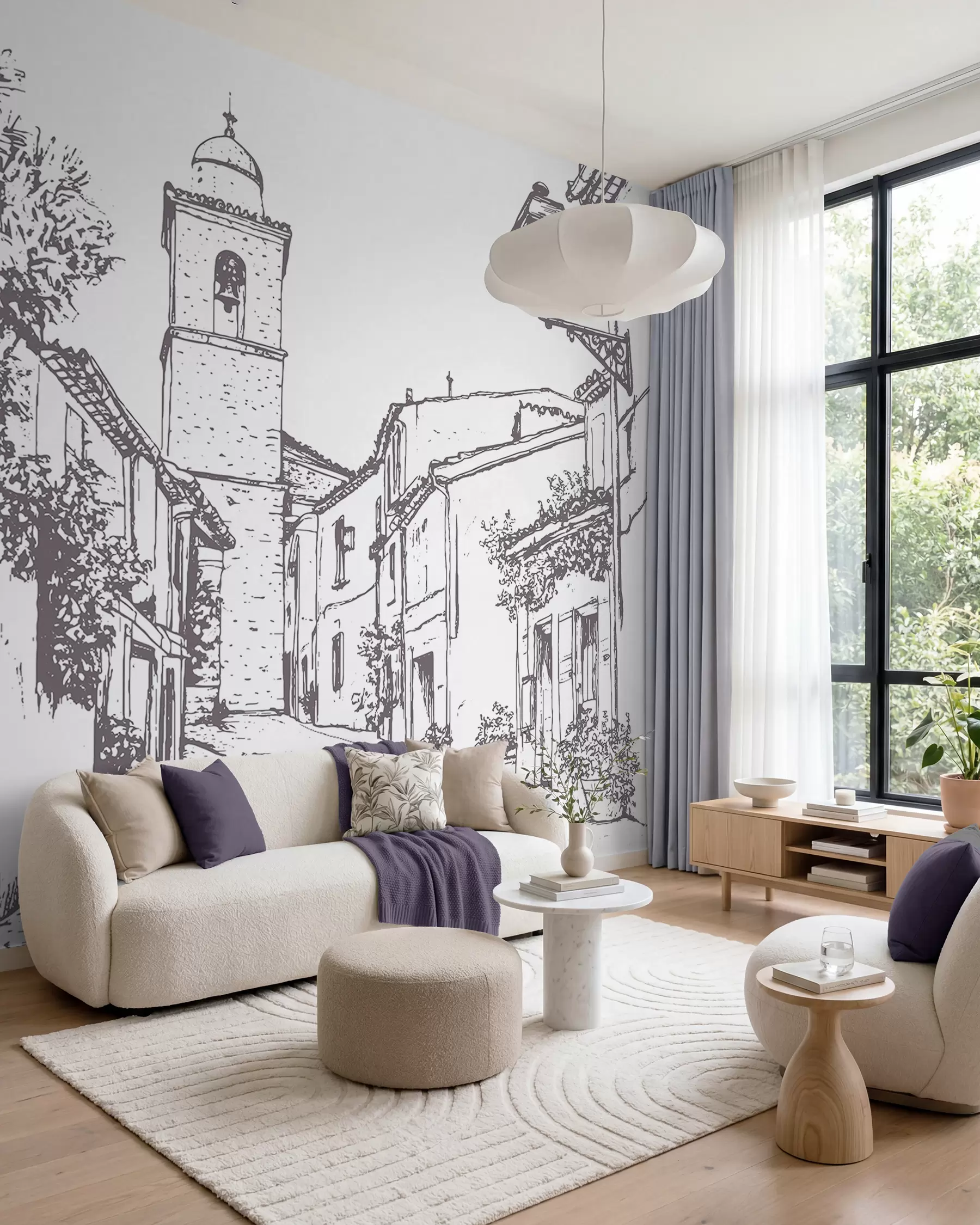 wall murals Village Sketchbook w03345v1