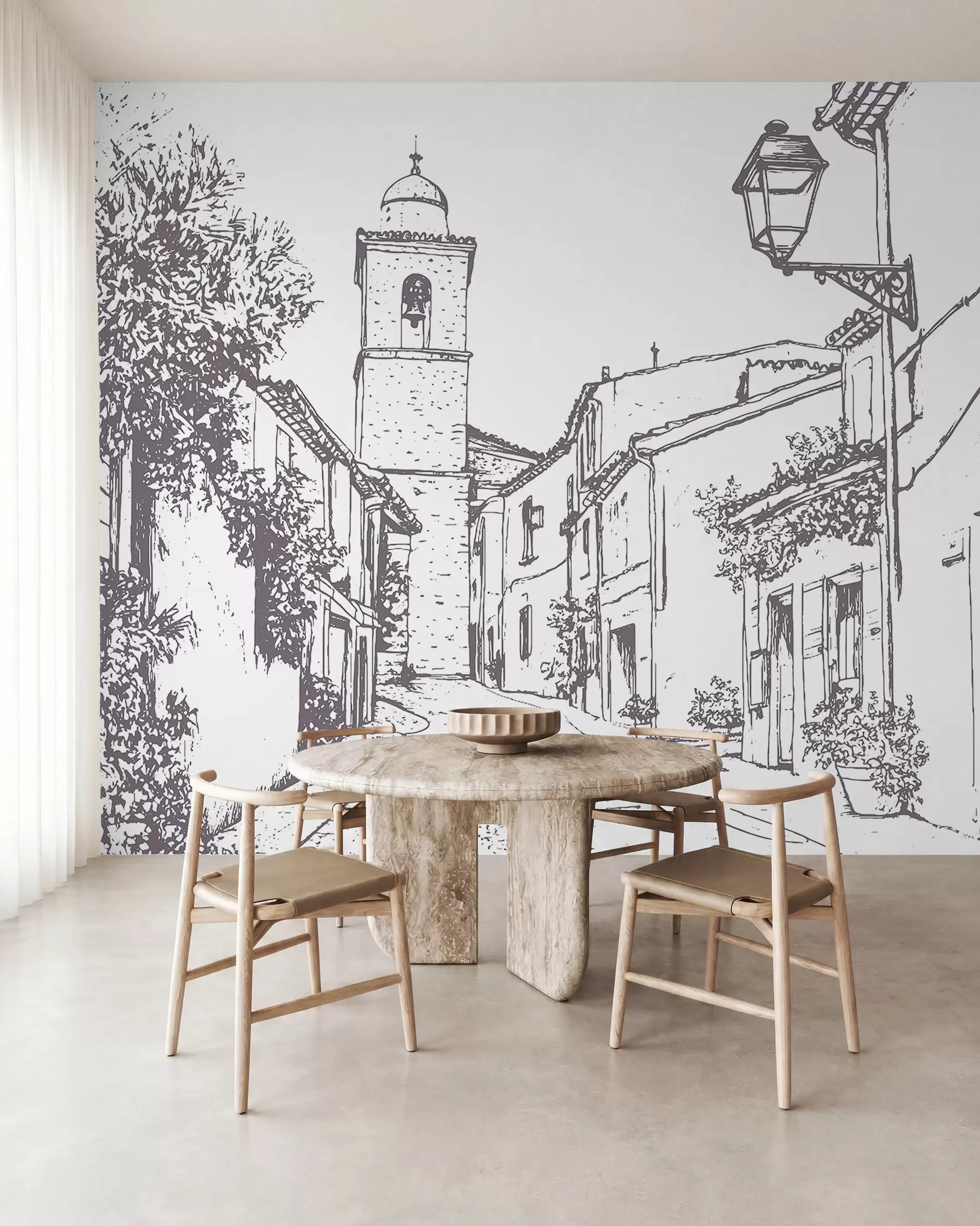 peintures murales Carnet de village w03345v1