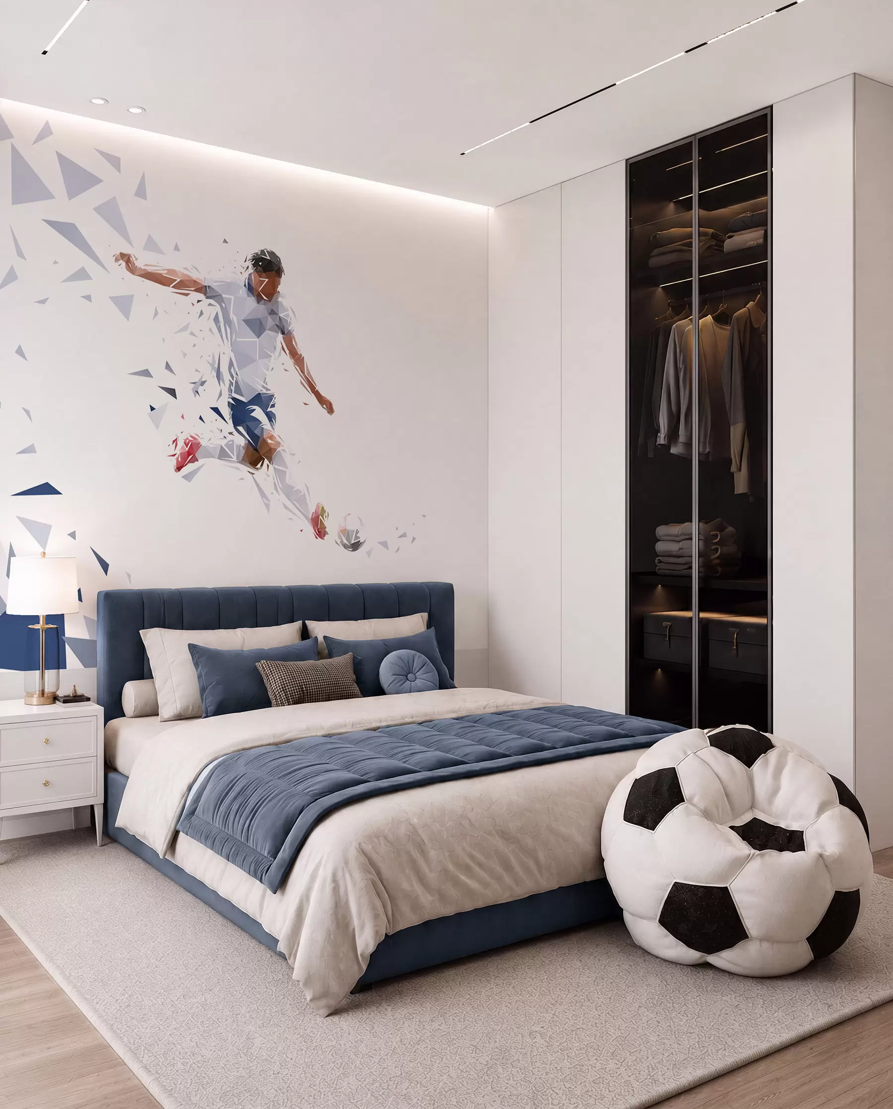 wall murals Football in Angular Motion w03289