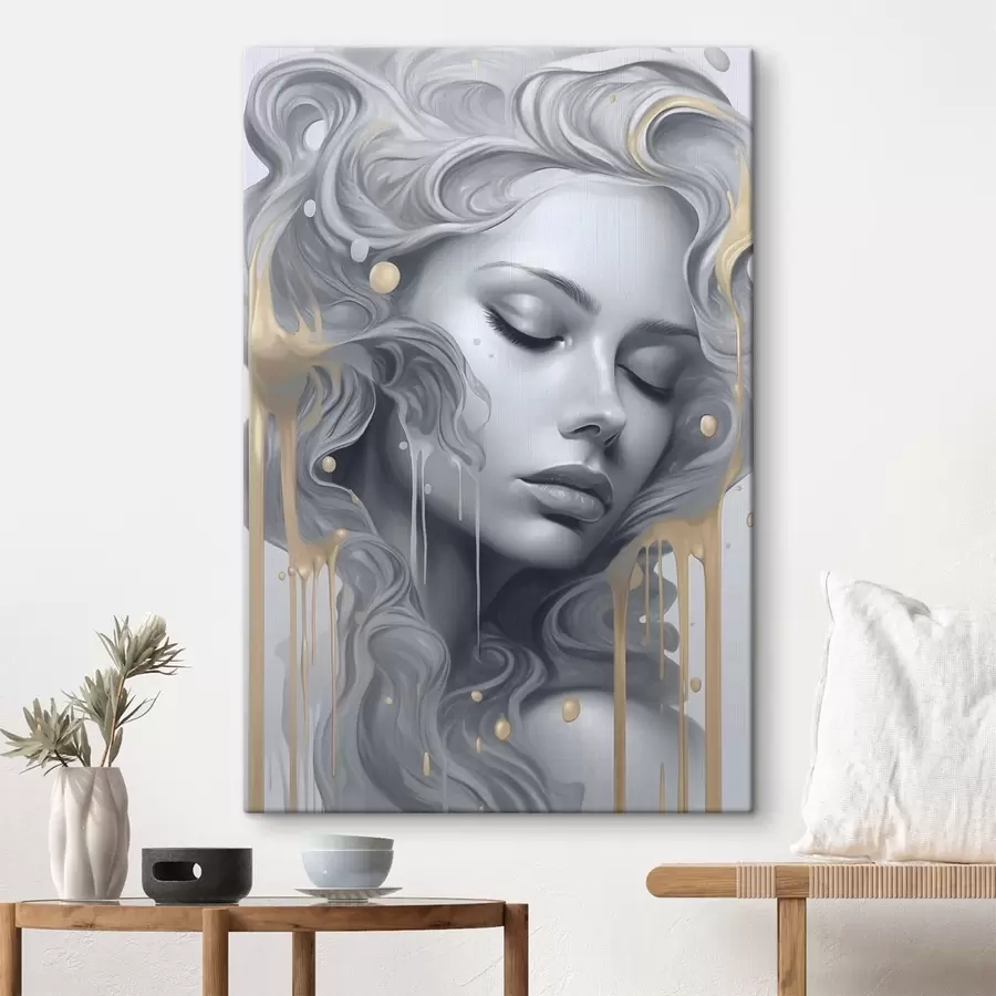 wall murals Portrait with smooth lines s43278