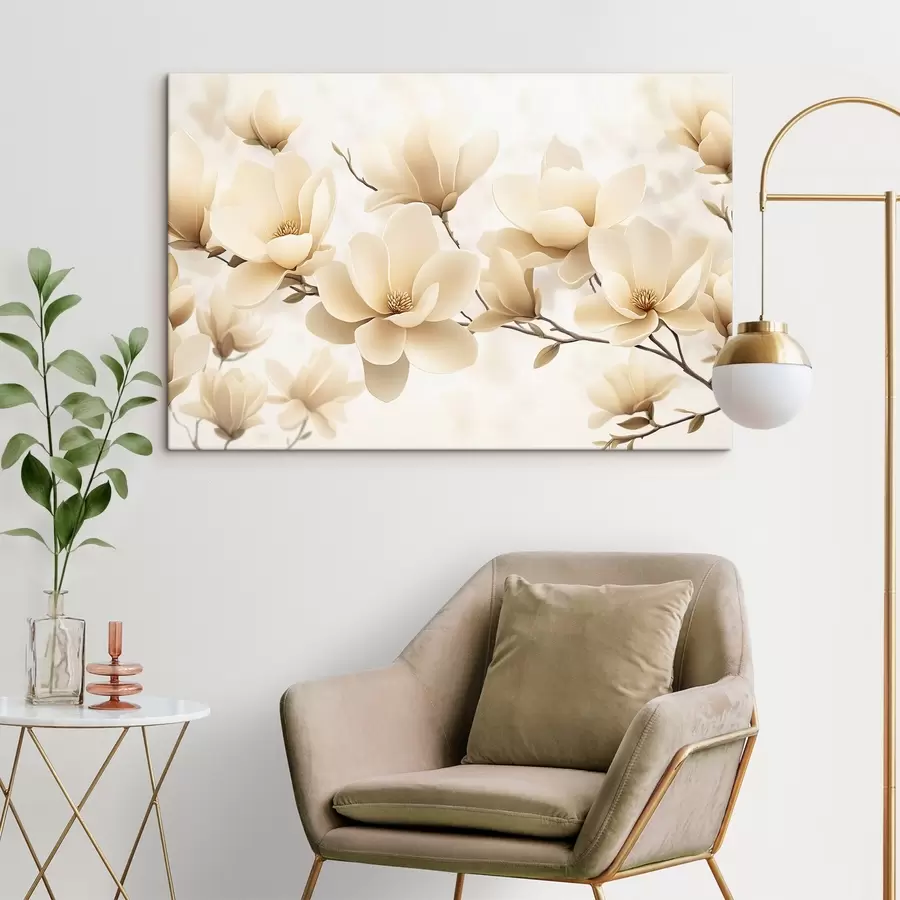 murales Rama de magnolia blanca s43311