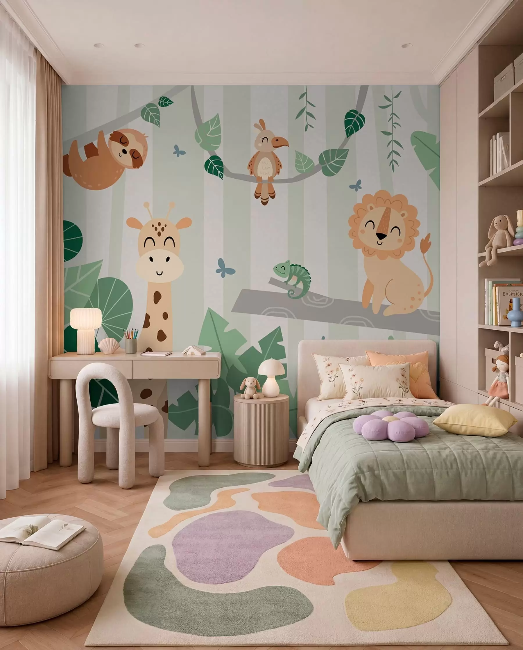 wall murals Safari Friends in the Trees w03376v1