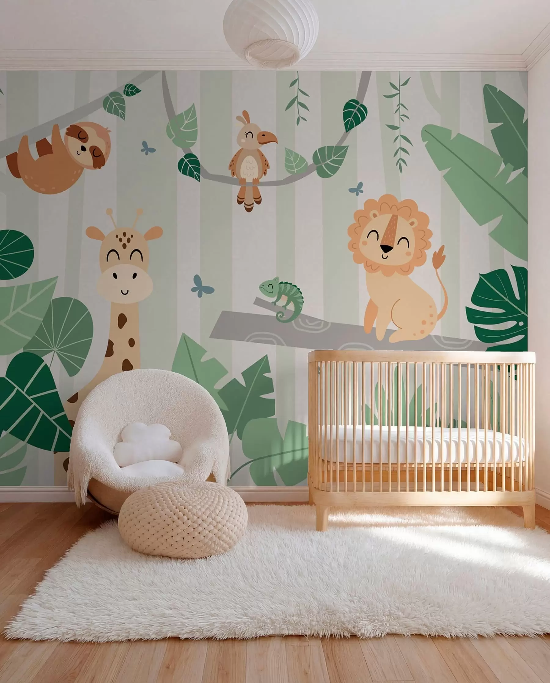 wall murals Safari Friends in the Trees w03376v1