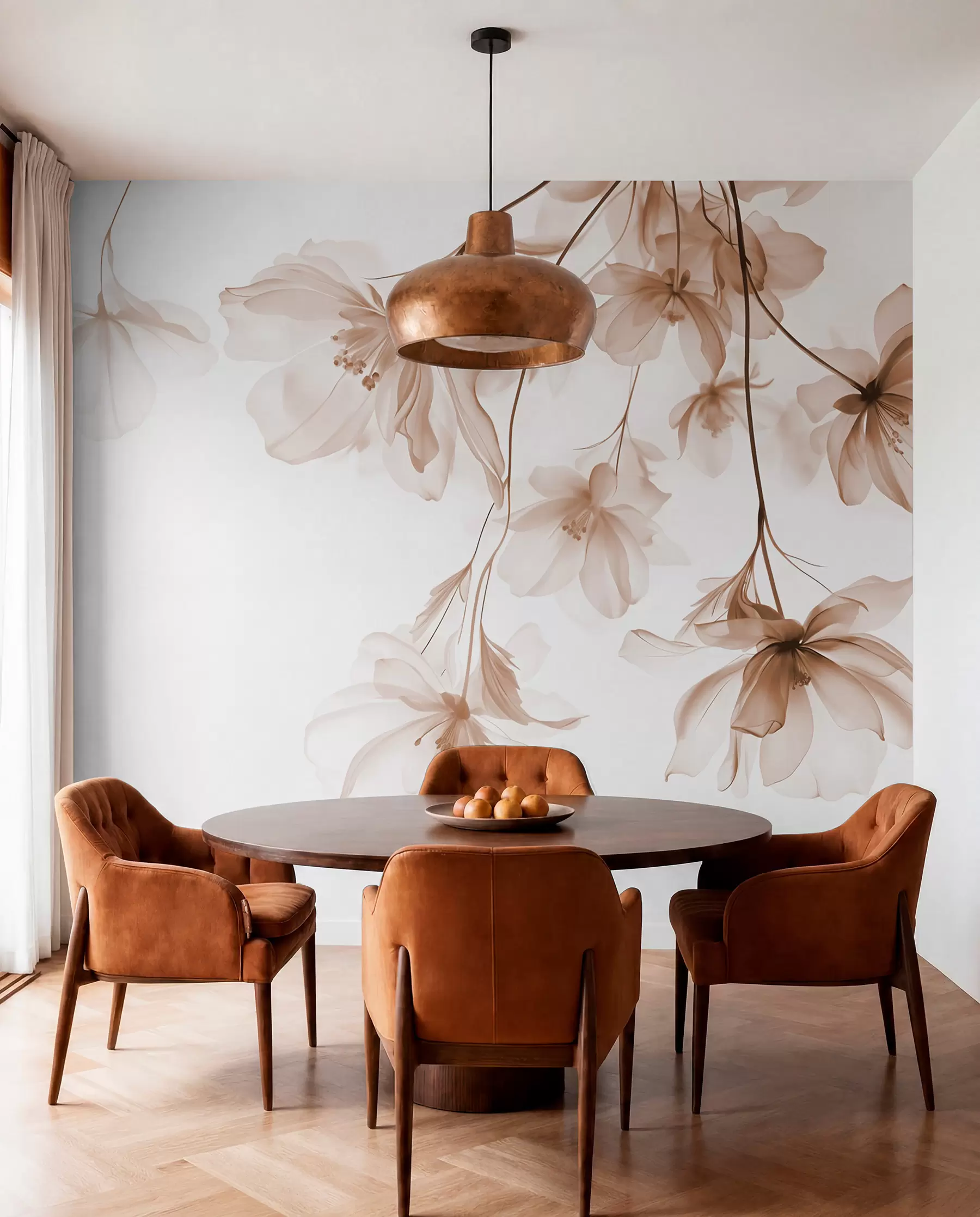 murales Flores colgantes en rosa w08911v1