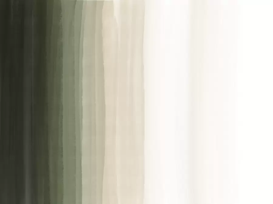 murales Estampado abstracto minimalista degradado con rayas verticales de color verde oscuro, beige y blanco w08915
