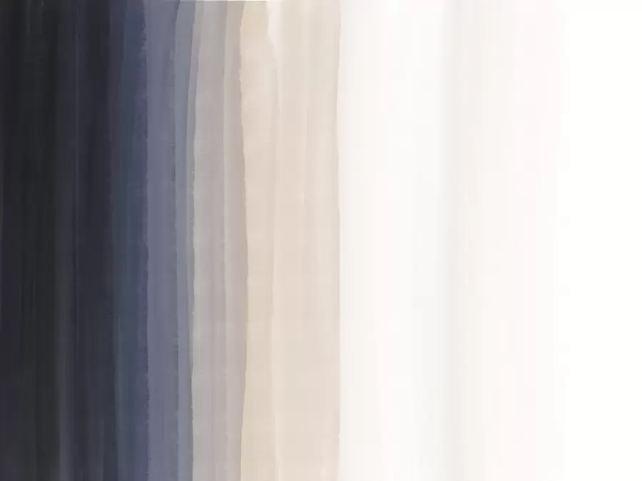 peintures murales Impression abstraite minimaliste en dégradé avec des bandes verticales de bleu foncé, de pêche claire et de blanc w08915v1