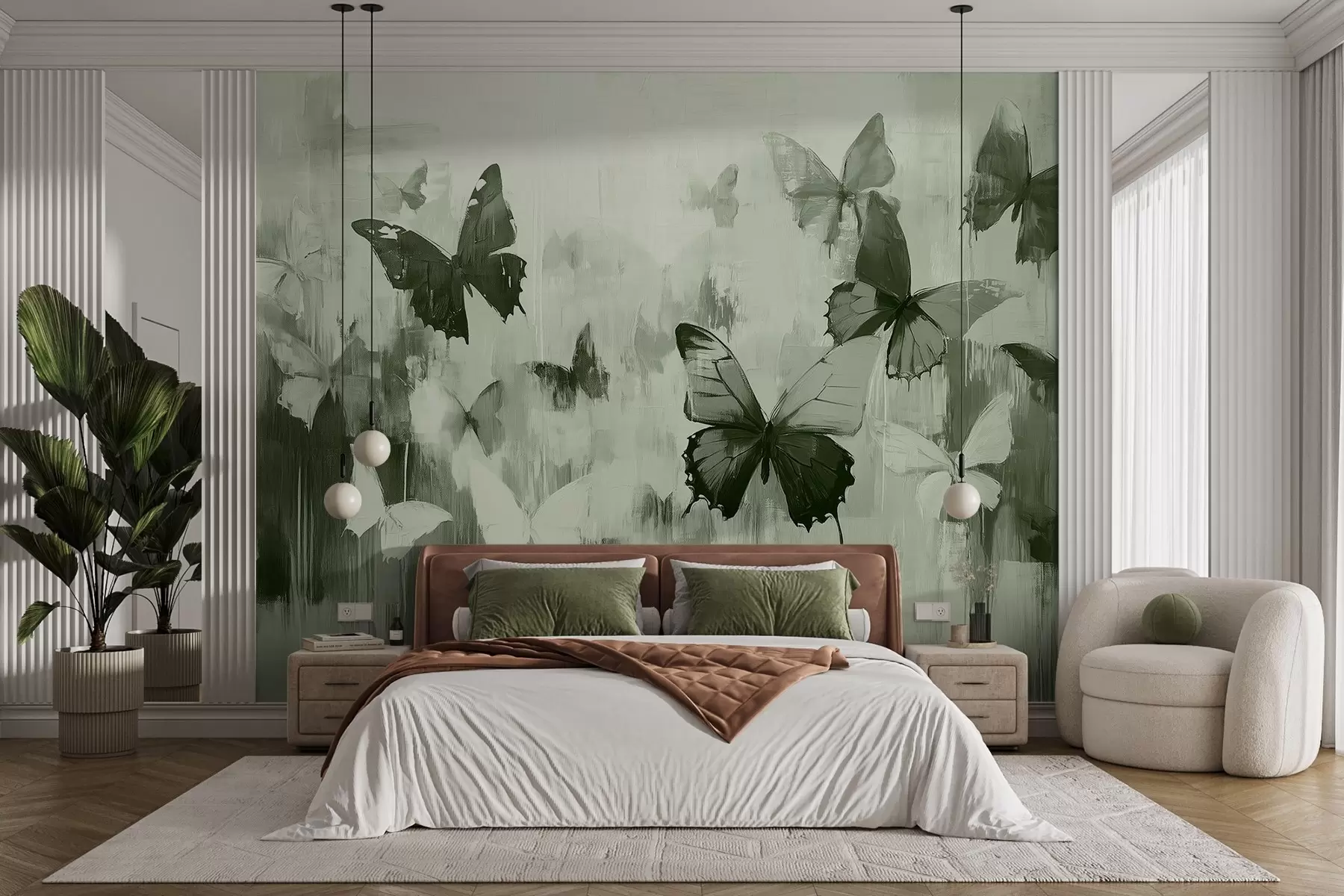 peintures murales Papillons abstraits w08924v2