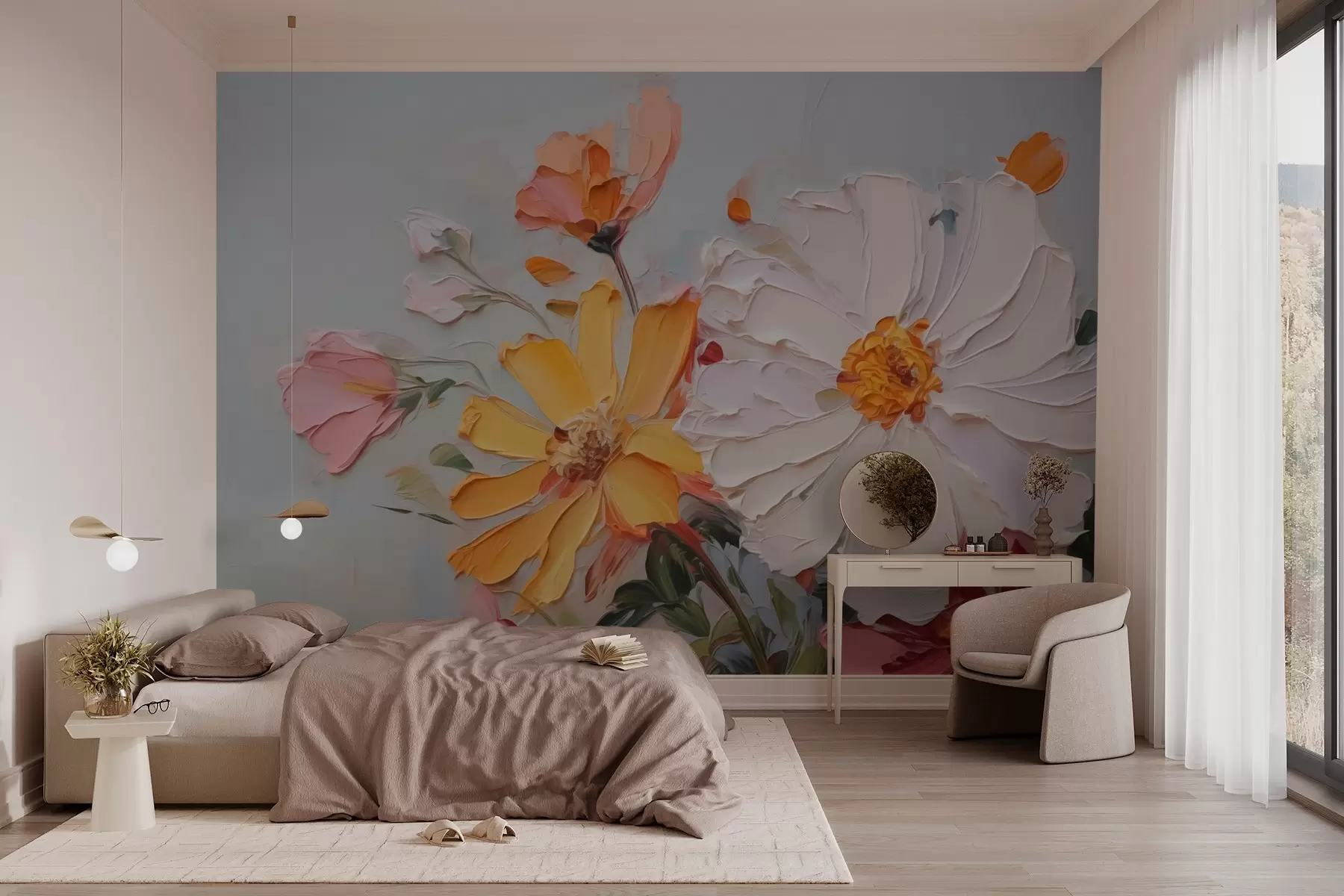 wall murals Flowers imitation painting w03417