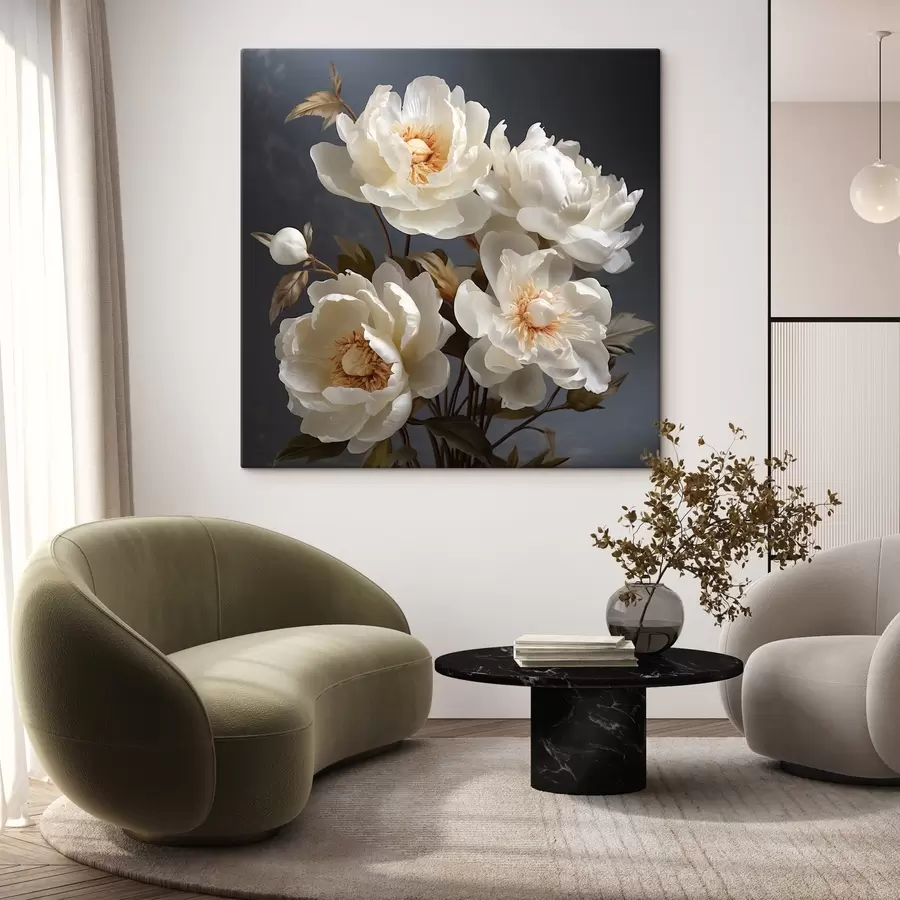 wall murals Composition of white peonies s43368
