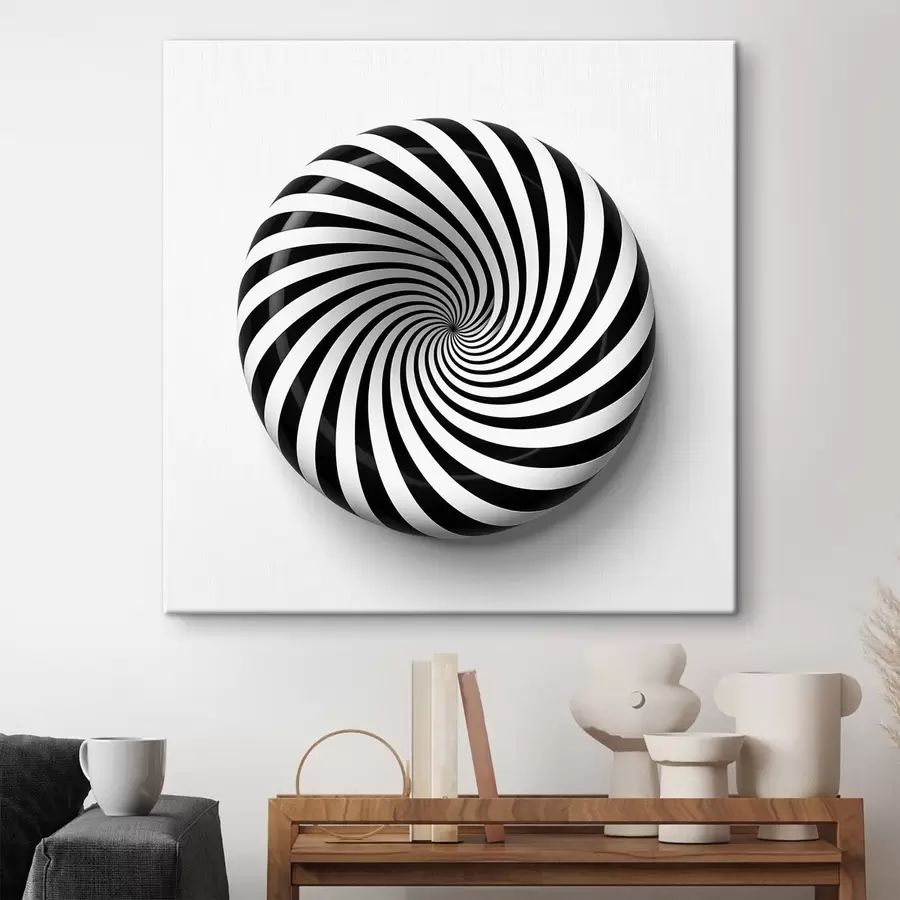 murales Gráfico geométrico arremolinado, gráficos negros sobre fondo blanco s43376