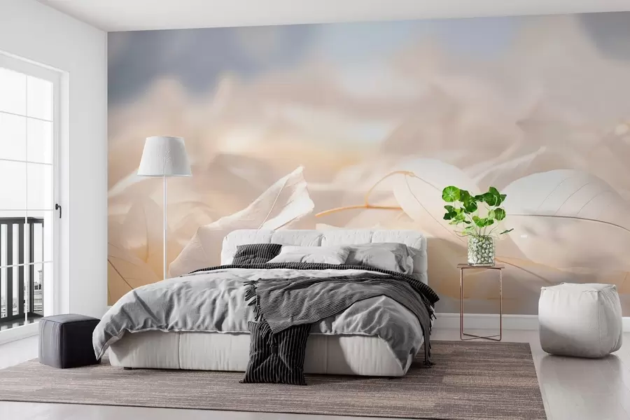 Wall Mural Photo Wallpaper Delicate foliage in pastel colors w03437