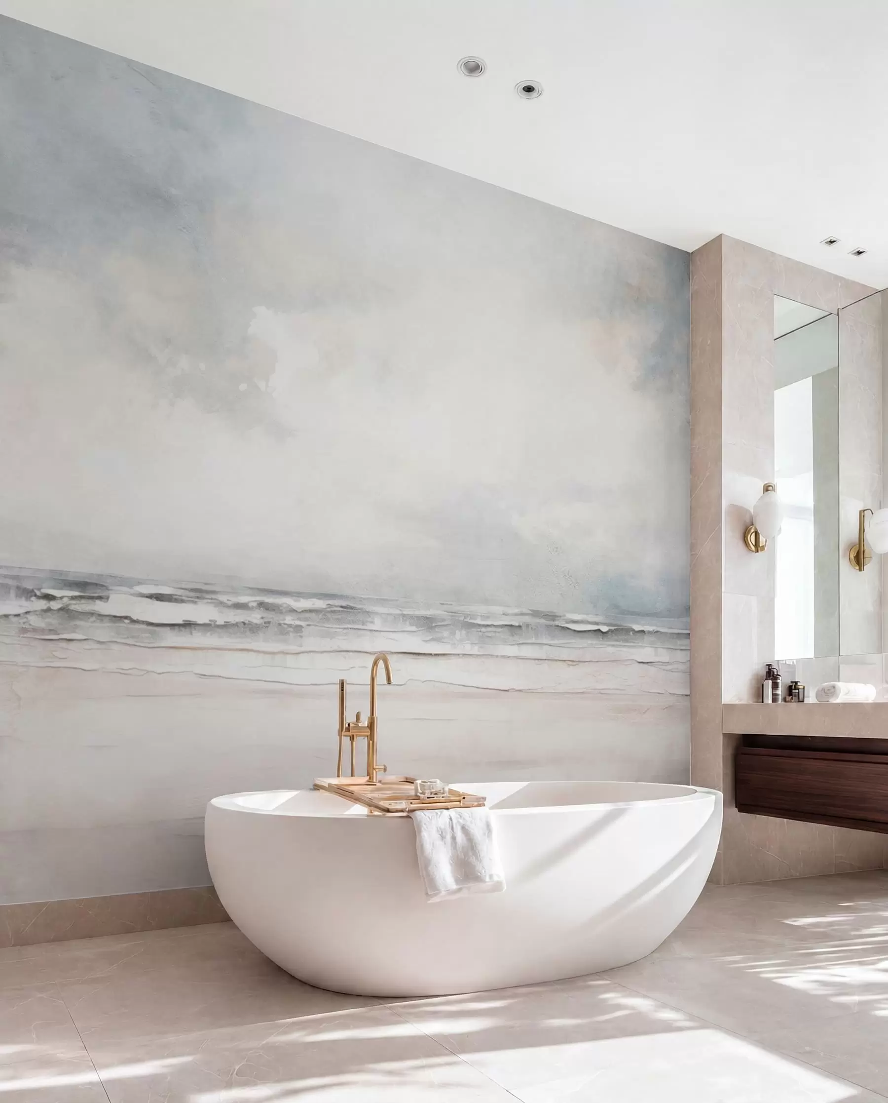 wall murals Abstract horizon of sky and sea meeting w03441