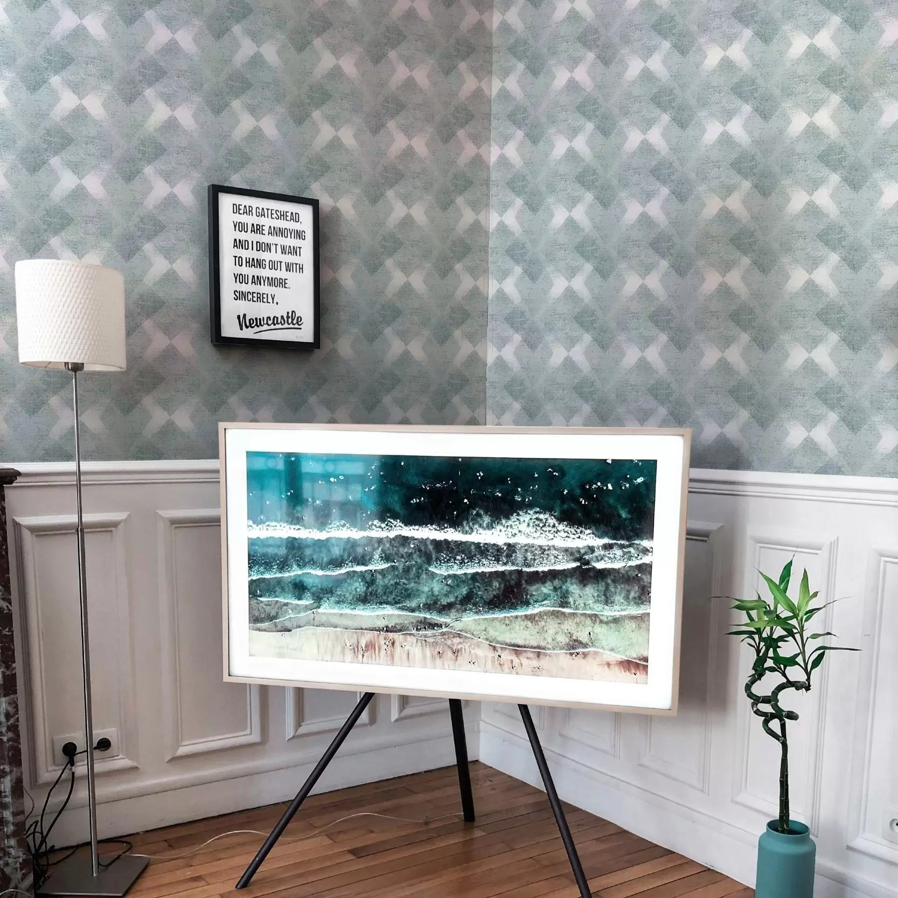 Wall Mural Photo Wallpaper Rhombuses in blue colors a00007