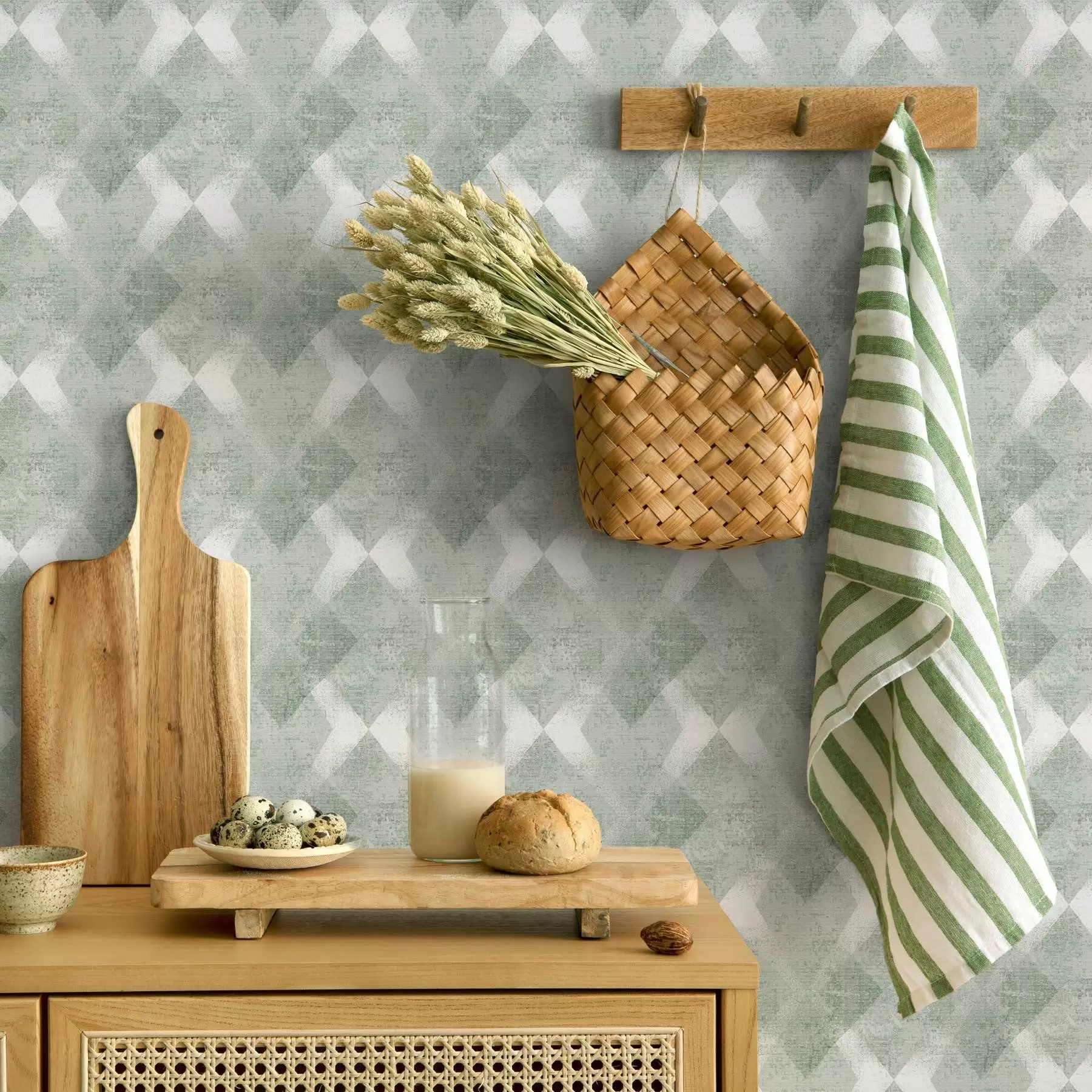 wall murals Rhombuses in green colors a00007v2