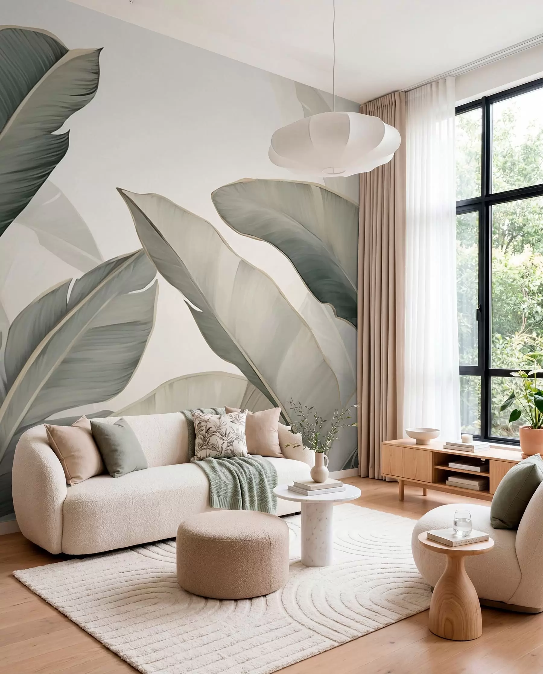 peintures murales Feuilles tropicales w03427