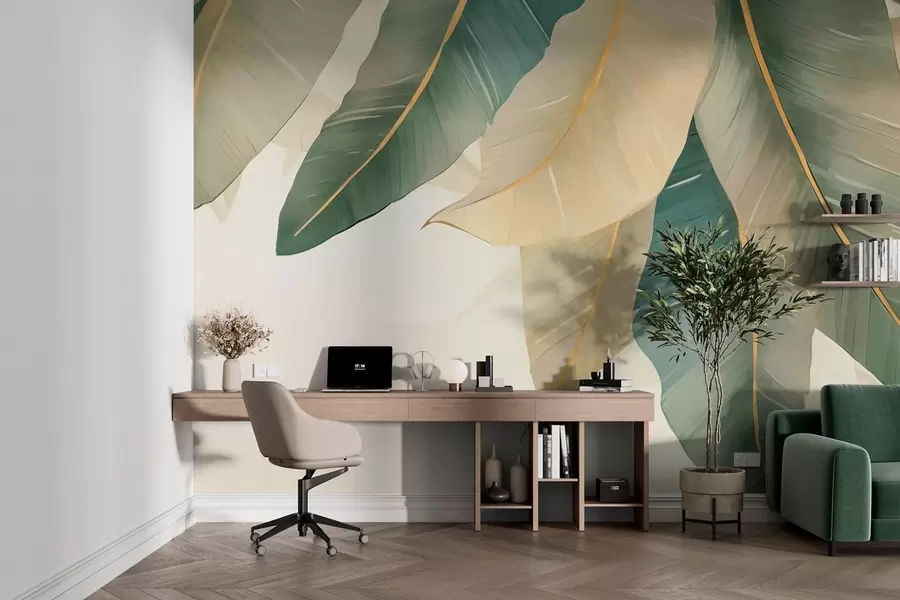 Wall Mural Photo Wallpaper Green tropical leaves w03433