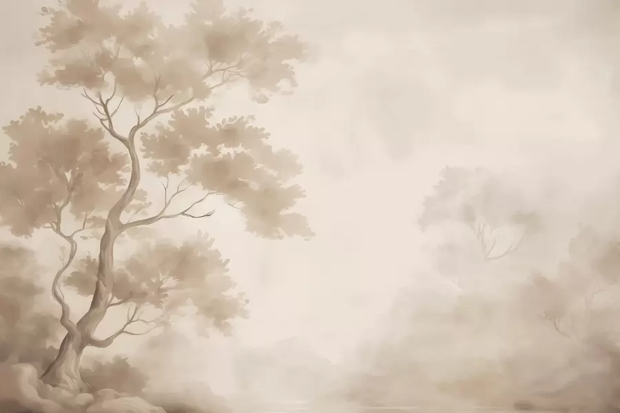 Wall Mural Photo Wallpaper Tree imitation of blurred watercolor w03471