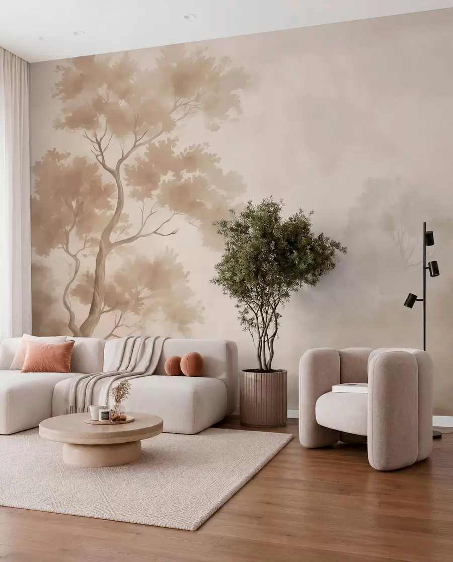Wall Mural Photo Wallpaper Tree imitation of blurred watercolor w03471