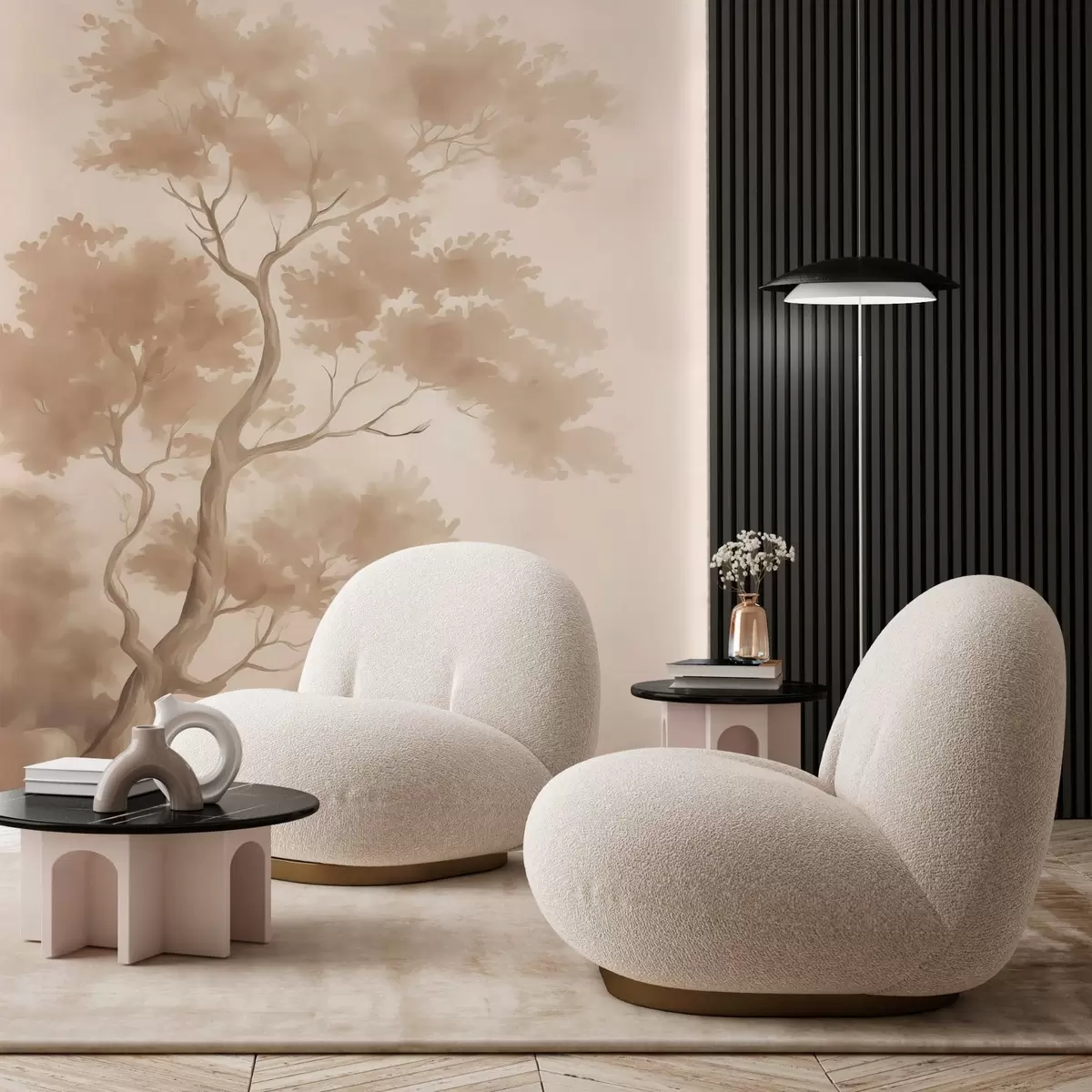 Wall Mural Photo Wallpaper Tree imitation of blurred watercolor w03471