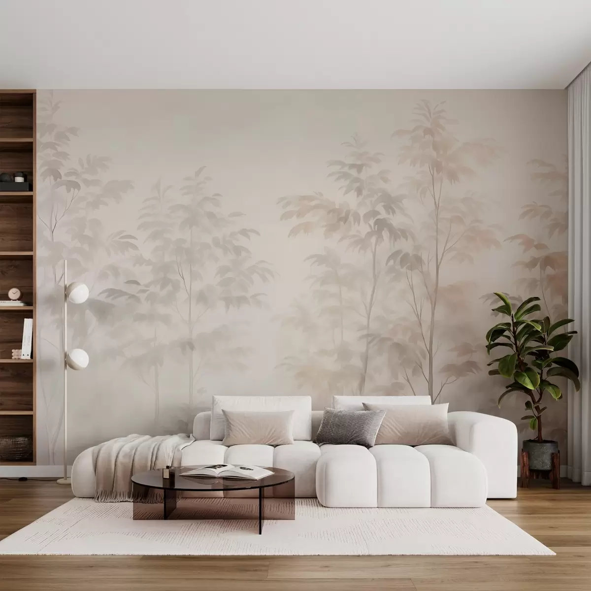 Wall Mural Photo Wallpaper Trees imitation watercolor warm colors w03474
