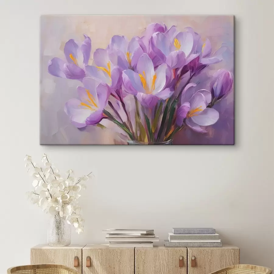 wall murals Crocuses imitation painting s43437