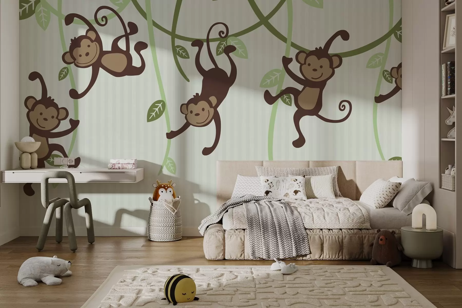 Wall Mural Photo Wallpaper Monkeys on vines w03477