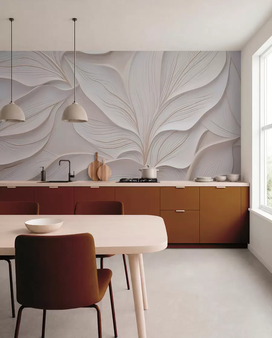 peintures murales Feuillage délicat dans le style du bas-relief w03520