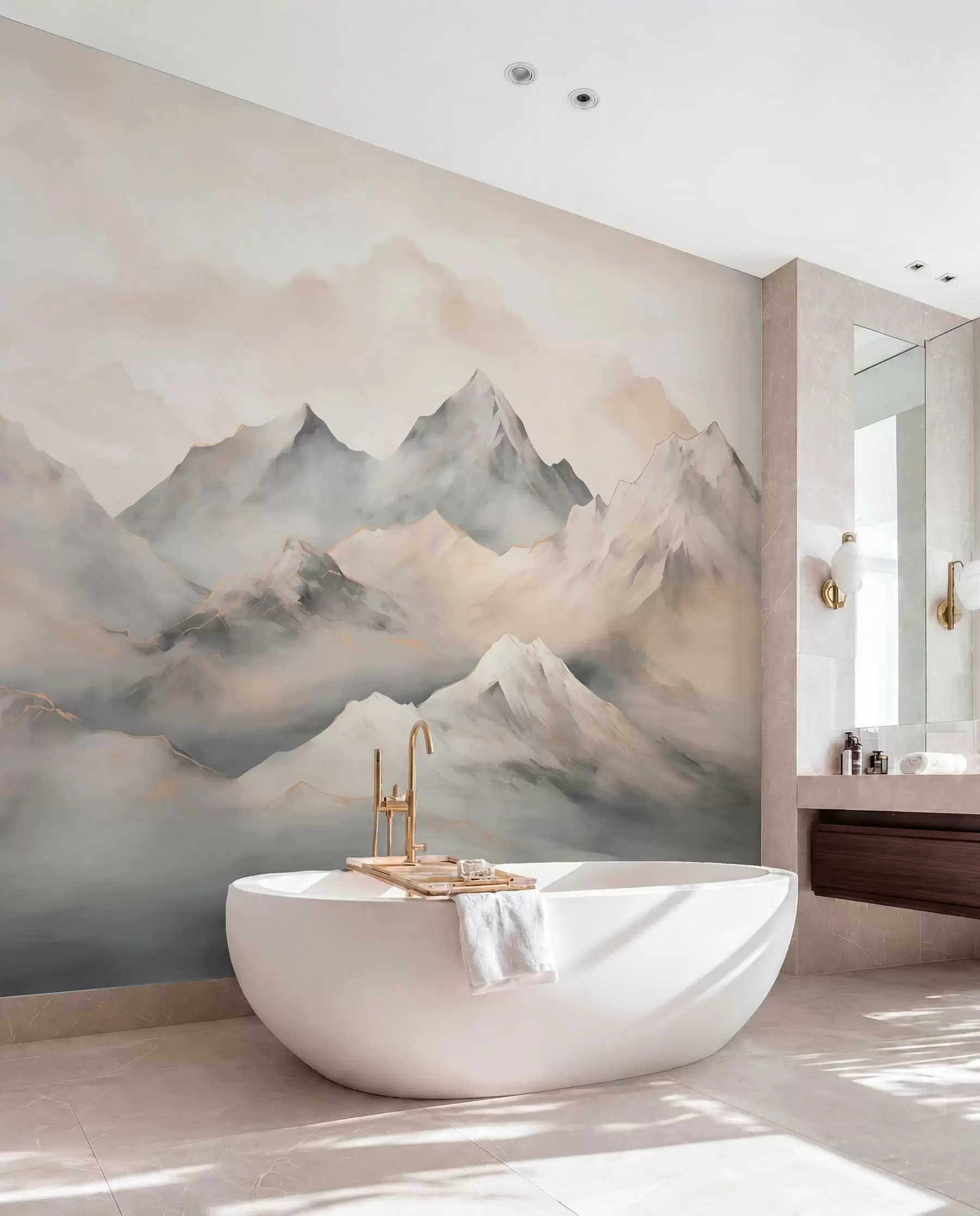 Wall Mural Photo Wallpaper Misty mountains w03519