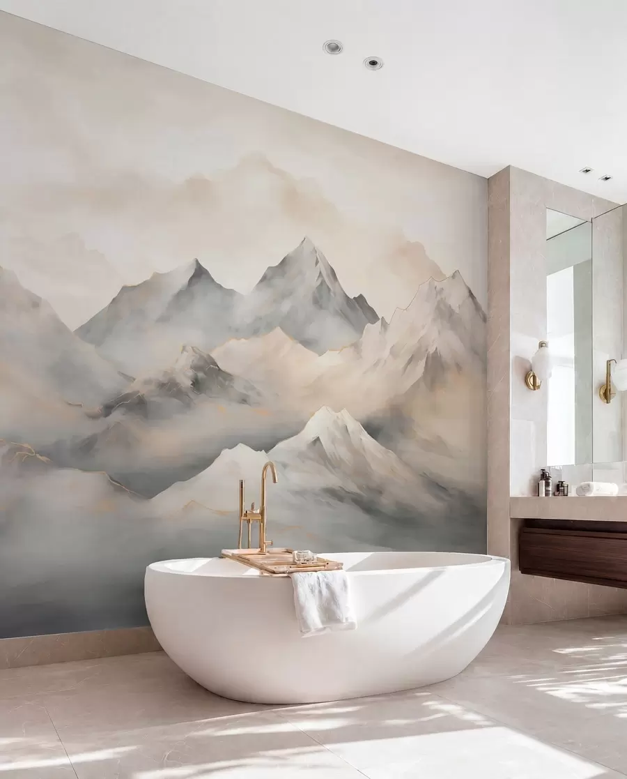 wall murals Misty mountains w03519