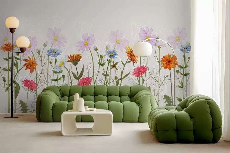 Wall Mural Photo Wallpaper Bright wild flowers w03484