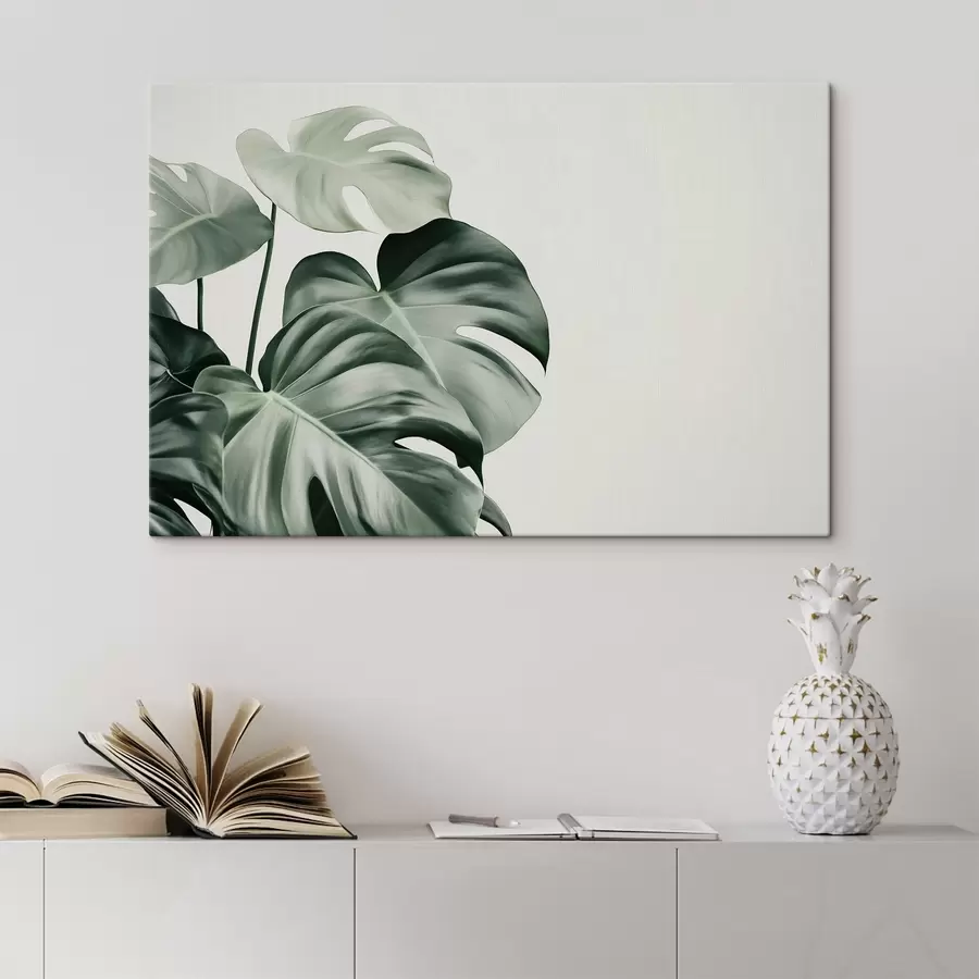 murales Hojas de palmera tropical, floral, realismo, monstera s43508